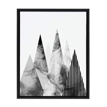 Kate and Laurel Sylvie Contemporary Mountains Framed Canvas by Simon Te of Tai Prints, 18x24, Black