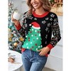 Cute Christmas Sweater Long Sleeve Funny Holiday Vintage Oversized Reindeer Snowflakes Crew Neck Knitted Pullover Sweaters for Women - 3 of 4
