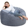 4FT Velvet Bean Bag Chair – Foam-Filled Round Lounger for Adults & Teens, Plush Soft Seating for Living Room, Dorm, or Lounge Areas - 2 of 4