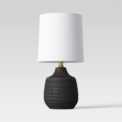 Textural Ceramic Mini Jar Shaped Table Lamp Black (Includes LED Light Bulb) - Threshold™