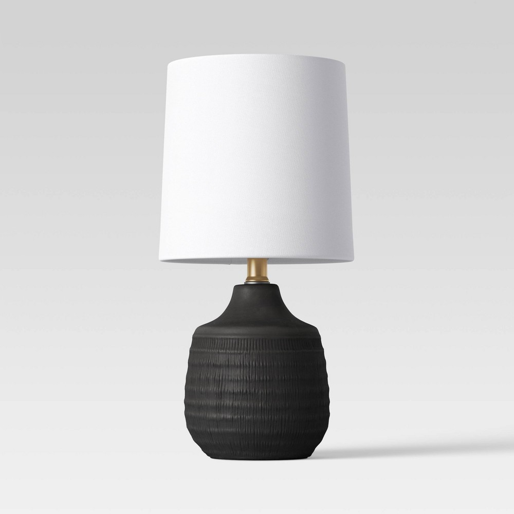 Textural Ceramic Mini Jar Shaped Table Lamp Black (Includes LED Light Bulb) - Threshold™ (Pack 2)