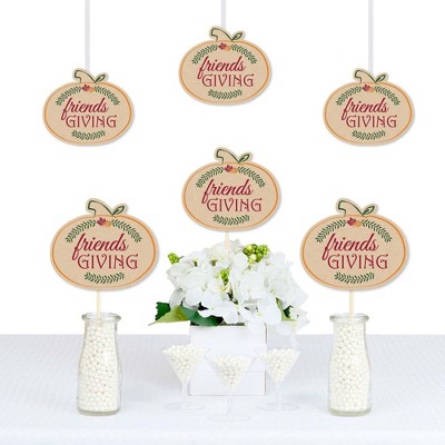 Big Dot of Happiness Friends Thanksgiving Feast - Pumpkin Decorations DIY Friendsgiving Party Essentials - Set of 20