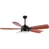 Durden Led Light 57" Ceiling Fan - CLF1029 - Black - Safavieh - 2 of 4