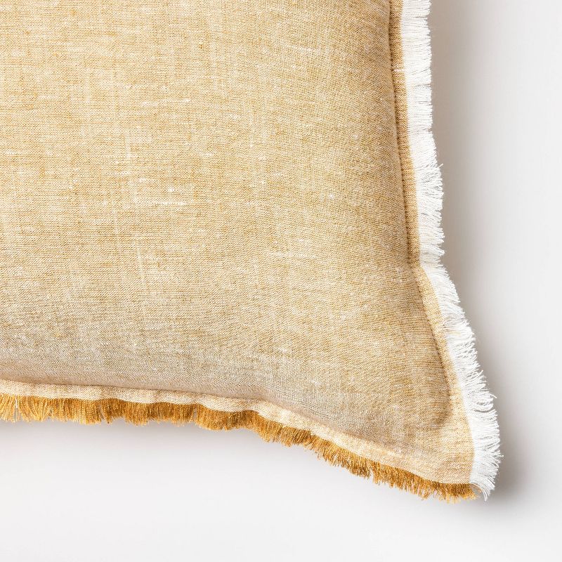 Oversized Reversible Linen Square Throw Pillow Dark Tan - Threshold&#8482; designed with Studio McGee, 4 of 6