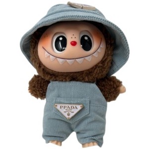 Doll Clothes Superstore Soft Webbed Blue Corduroy Jumpsuit for 17.5 cm Labubu Dolls - 1 of 4