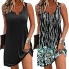 Ekouaer 2 Pack Nightgowns for Women Sleeveless Sleep Dress Tank Sleepshirt Chemise V Neck Sleepwear - 2 of 4