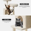 75.6'' Modern 2-in-1 Cat Tree & Hidden Litter Box Enclosure – Wooden Tower with Condo, Hammock, Scratching Post, Plush Perch & Removable Pompoms - 4 of 4