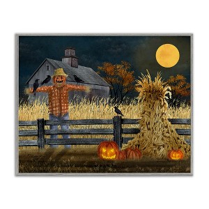 Stupell Industries Scarecrow Farm Landscape Black Framed Giclee Art - 1 of 4