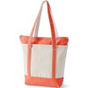 Lands' End Zip Top Long Handle Canvas Tote Bag - 3 of 4