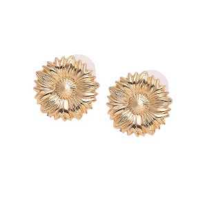 SOHI Women's Gold Sunflower Stud Earrings - 1 of 3