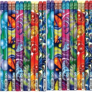 Cyber Cyclone Pencils (24 Pack) - Abstract Designs, #2 HB Lead - 1 of 2