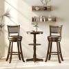 Tangkula Set of 2 Bar Stools 30" Swivel Bar Chairs w/ PE Rattan Backrest Bar Height - 2 of 4