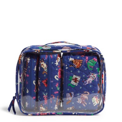 Vera Bradley Women's Outlet Clear 4 Piece Cosmetic Toiletry Bag Set
