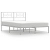 vidaXL Metal Bed Frame with Headboard White 53.1 in.x74.8 in. - 2 of 4