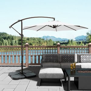 WestinTrends 10 Ft Outdoor Patio Cantilever Offset Umbrella with Base Weights - 1 of 3
