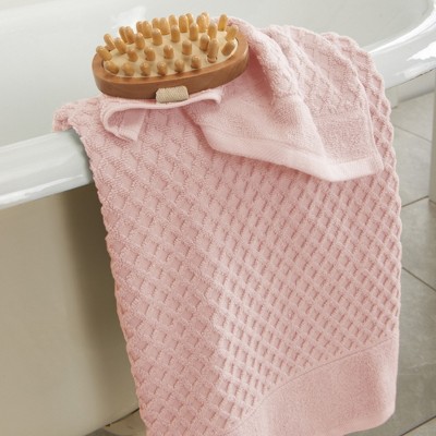 Blush Cotton Diamond Textured Quick-Dry Hand Towels Set