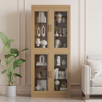 MAYEERTY Natural Wood Grain Storage Cabinet Set