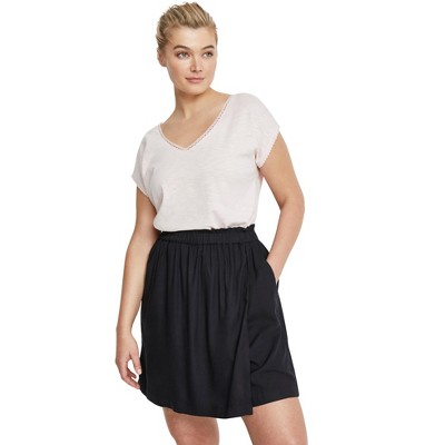 ellos Plus Size Crochet Trim Tee