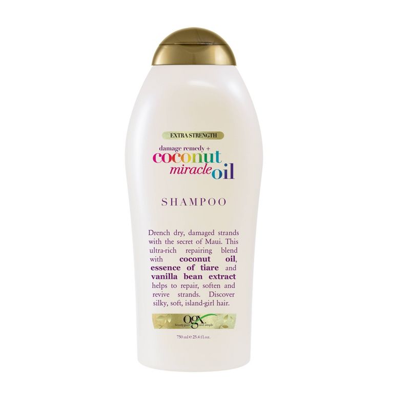 OGX Extra Strength Damage Remedy + Coconut Miracle Oil Shampoo for Dry, Frizzy or Coarse Hair, 1 of 4