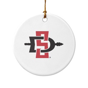 San Diego State University Primary Logo Porcelain Holiday Christmas Tree Ornament  2.8" (7.1 cm) - 1 of 4