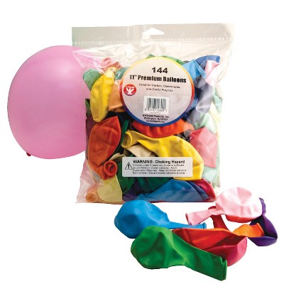 Hygloss Premium Balloon, 11 in, Assorted Color, pk of 144