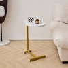DOMETOUR 1/2 pc C-shaped Side Table, Small Sofa Table for Cough, Bederoom - 3 of 4