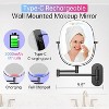 Rechargeable Lighted Oval Wall Mounted Makeup Mirror, Double Sided 1X/7X Magnifying Mirror, 3 Lights Option Dimmable, Extension Foldable Arm - 3 of 4