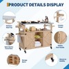 Outdoor Grill Cart with Storage Cabinet, Farmhouse Solid Wood Kitchen Island on Wheels, Outdoor Grill Table with Stainless Steel Table Top - 3 of 4