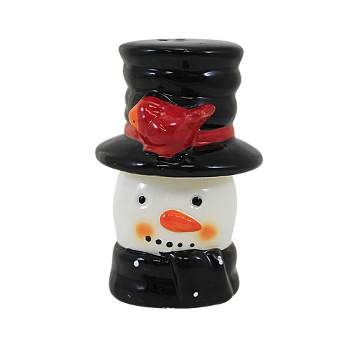 Abbott 2.5 Inch Snowman & Hat Salt & Pepper Cardinal Stack Set Winter Salt And Pepper Shakers