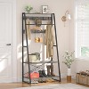 Aheaplus Hall Tree with 2-Tier Storage Shelves, Wood Entry Coat Stand, Shoe Rack - 2 of 4