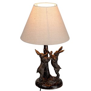 Storied Home Bunny Rabbit Table Lamp with Linen Empire Shade Brown and Natural - 1 of 4