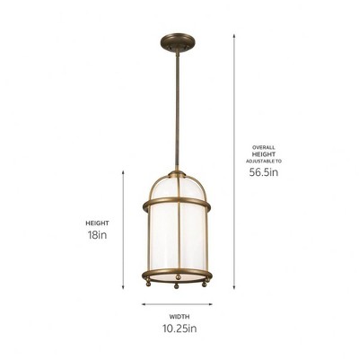 Elegant Farmhouse 1-Light Character Bronze Pendant with Opal Glass