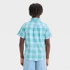 Boys' Short Sleeve Plaid Poplin Button-Down Shirt - Cat & Jack™ - 2 of 3