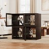 ATJafurn Dual-Sided Glass Display Cabinet, Curio Cabinet for Collectibles, Glass Decor Case with Adjustable Shelves for Showcase Living Room - 3 of 4