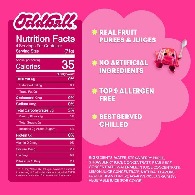 Oddball Strawberry Fruit Cup - 2.5oz/4pk