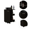 Gulches Black Bar Cart with Cabinet & Wine Rack - 2 of 4