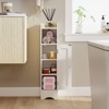 Costway Bathroom Storage Cabinet with Door Toilet Paper Holder Stand for Small Spaces Black/Gray/White - 4 of 4