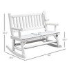2-Person Wood Rocking Chair with Log Design, Heavy Duty Loveseat with Wide Curved Seats for Patio, Garden - 3 of 4
