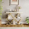 3-Tier Entryway Table, Industrial Console Sofa Table with Storage, Accent Table with Open Shelves, Diamond-Shaped Metal - 3 of 4