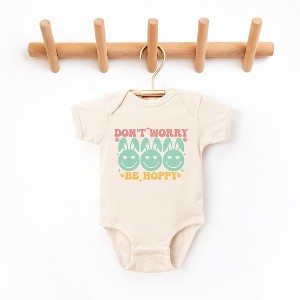 The Juniper Shop Don't Worry Be Hoppy Smiley Face With Ears Baby Bodysuit - 1 of 2