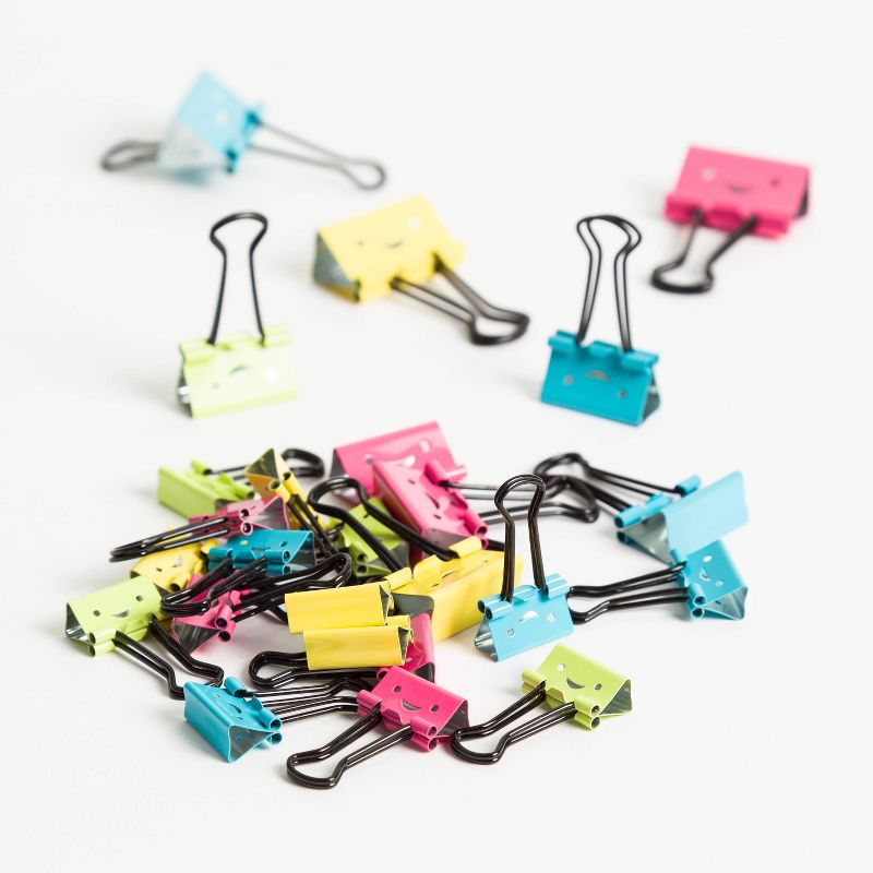 U Brands 25ct Assorted Size Binder Clips Bright and Happy, 6 of 9