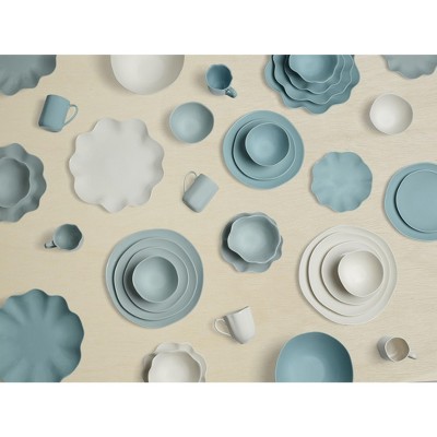 Robin's Egg and White Ceramic 4-Piece Place Setting
