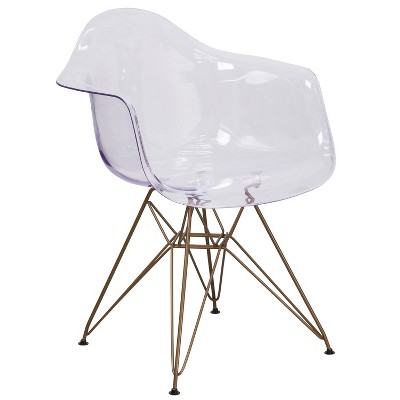 Riverstone Furniture Collection Leather Side Chair with Base Clear