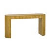 Entryway Table with Dual Drawers, Arched Pine Legs, Stripe Design, Adjustable Feet, Sofa Console Table for Living Room, Hallway, Foyer, Kitchen - 4 of 4
