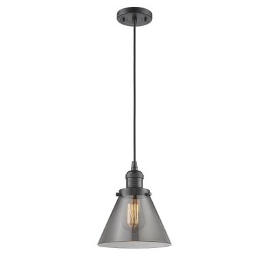 Cone - 1 Light Cord Hung Mini Pendant In Industrial Style-10 Inches Tall and 8 Inches Wide