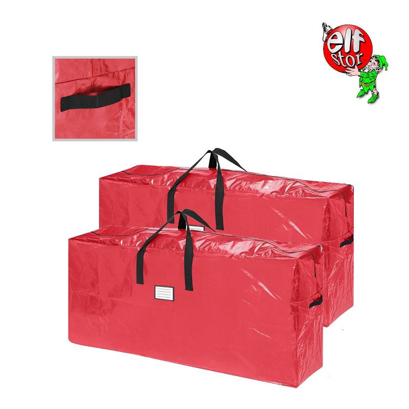Elf Stor Extra Large 2pk Christmas Tree Bag For up to 9 Ft Tree Red, 2 of 6