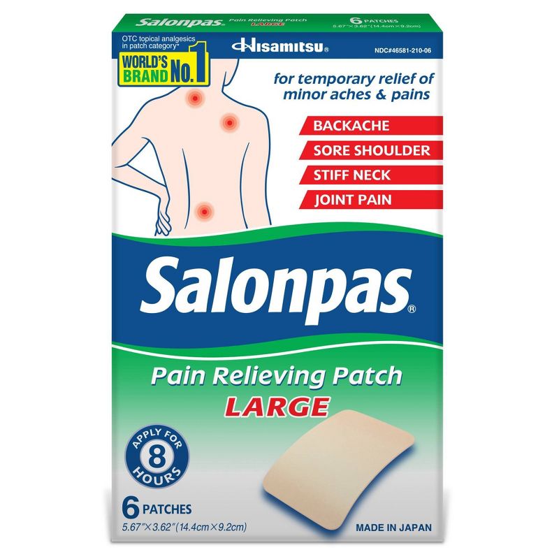 Salonpas Large Size Pain Relieving Patch - 8 Hour Pain Relief - 6ct, 1 of 6