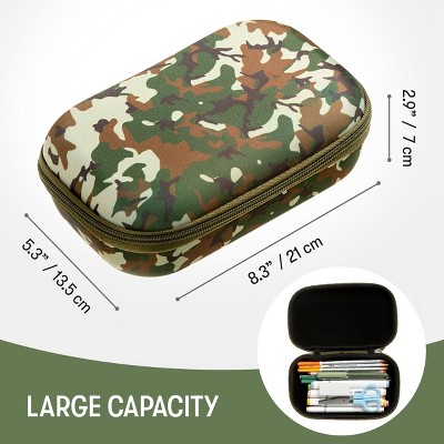 Green Camo Polyester Zippered Pencil Box