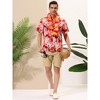 Lars Amadeus Men's Summer Floral Print Short Sleeve Button Down Beach Hawaiian Casual Shirt - 3 of 4