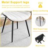 DOMETOUR PU Dining Chair Set of 4, Extended Seat Cushion, Modern Smooth Lines, White & Black Splicing - 4 of 4